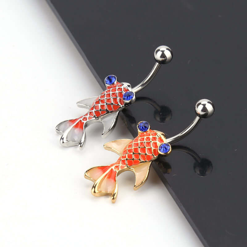 belly rings, belly piercing, belly button piercing, belly button rings, titanium belly ring, fish belly ring