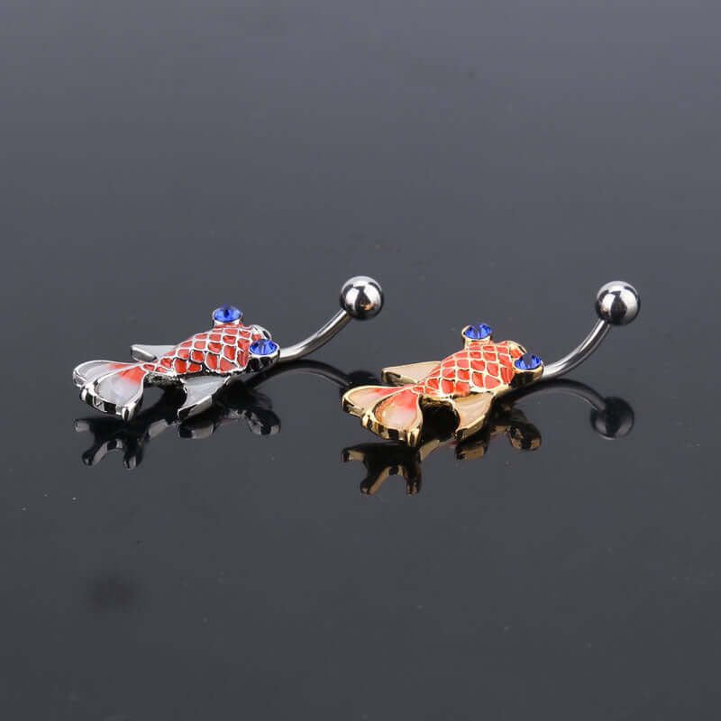 belly rings, belly piercing, belly button piercing, belly button rings, titanium belly ring, fish belly ring