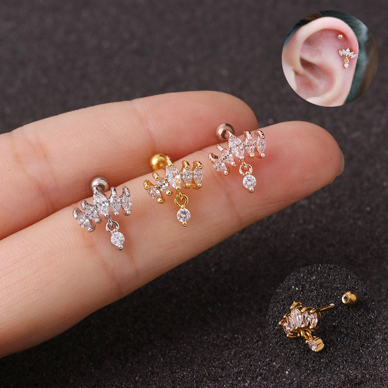 20G Cartilage Marquise Crown Dangle Stud Piercings