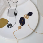 18K Gold Black Rose Choker Necklace