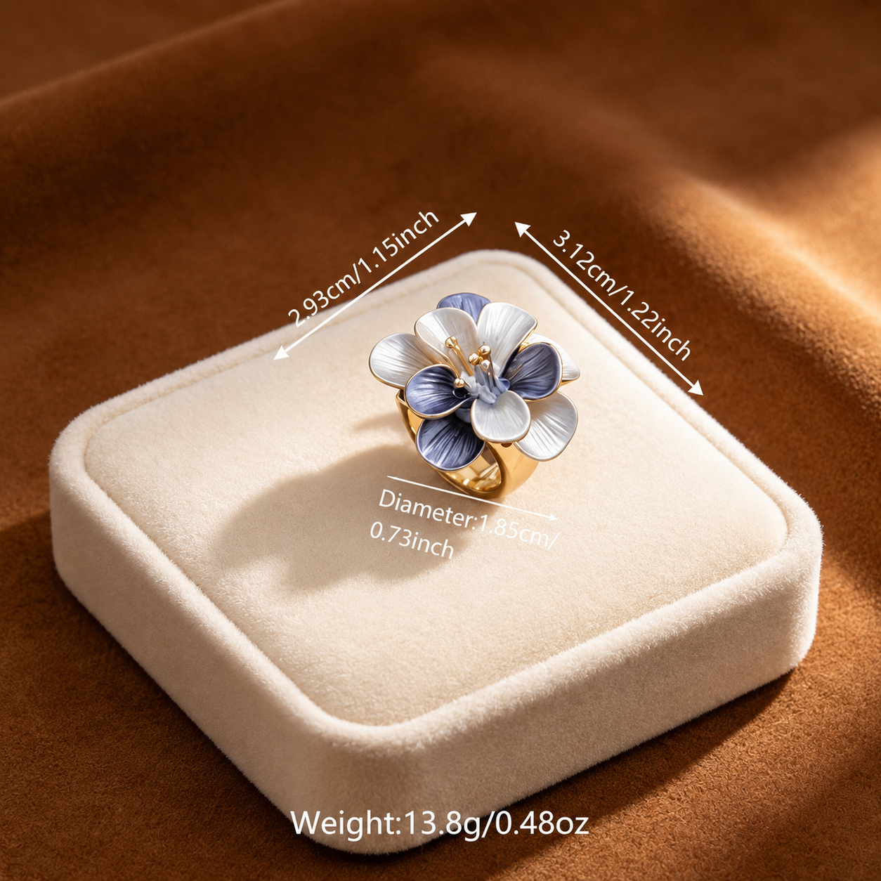 Secret Garden Enamel Flower Adjustable Ring