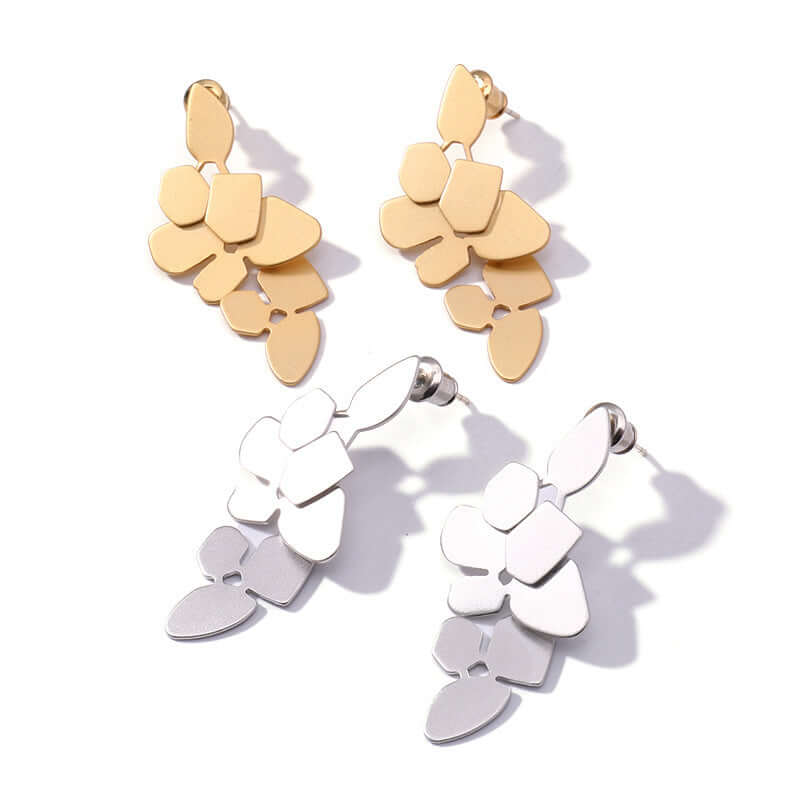 Large Cascading Leaf Drop Earrings