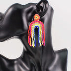 Handmade Rainbow Tassel Fringe Earrings