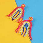 Handmade Rainbow Tassel Fringe Earrings