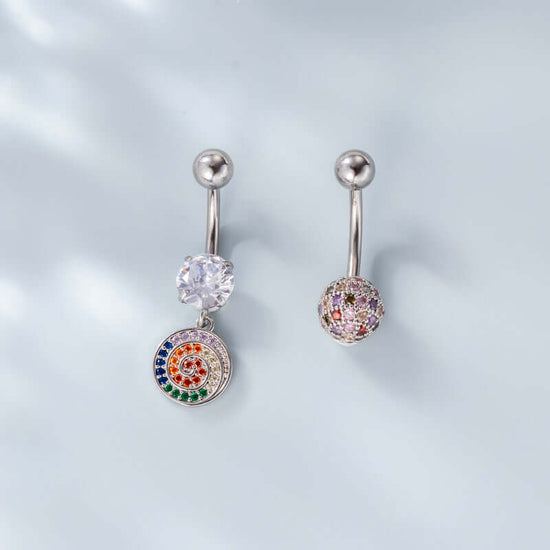 14G Hypoallergenic Color Disco Ball Navel Belly Piercing