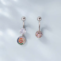 14G Hypoallergenic Color Disco Ball Navel Belly Piercing