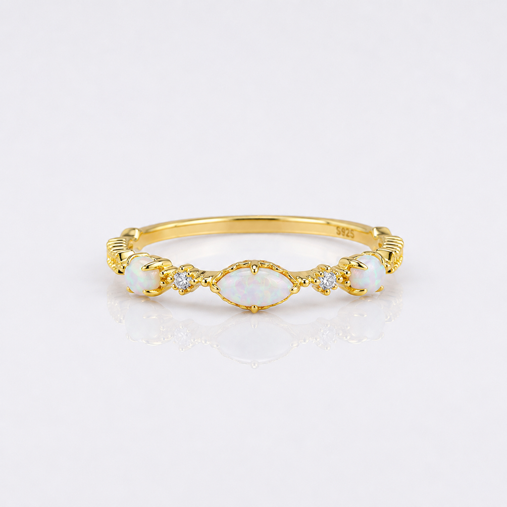  Opal Lace Libra Birthstone Ring