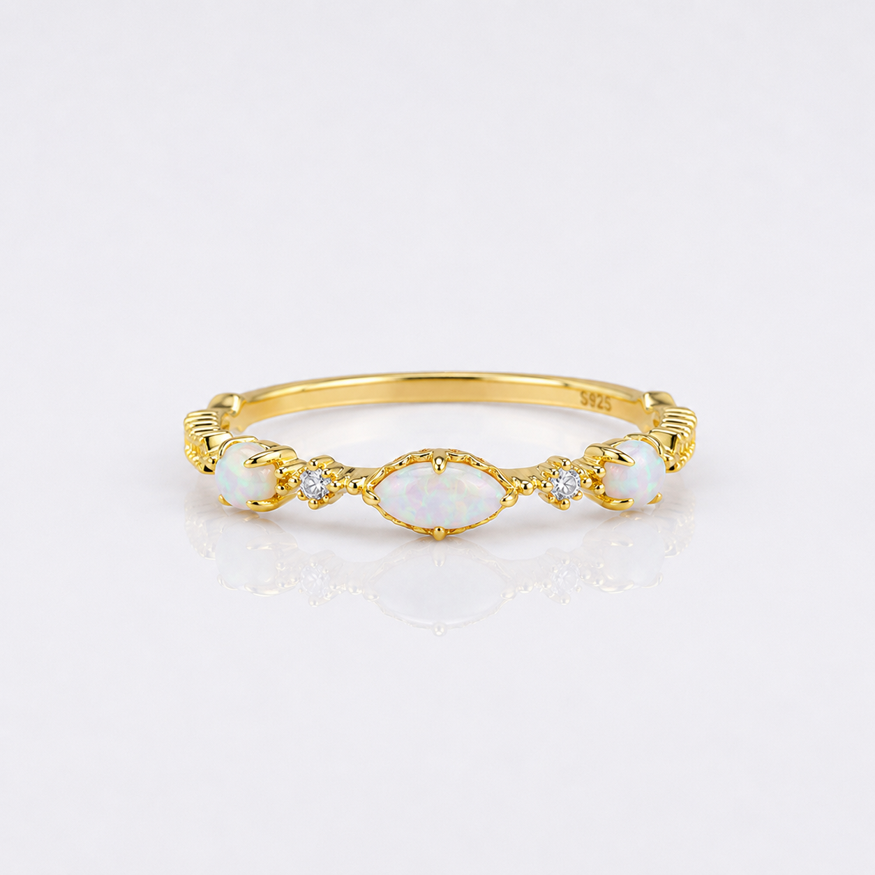  Opal Lace Libra Birthstone Ring