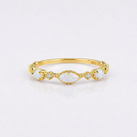  Opal Lace Libra Birthstone Ring