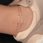14K Gold Plated Custom Name Anklets Chain