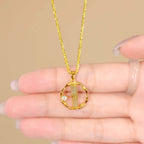 14K Gold Plated Bamboo Pendant Margarita Twist Necklace