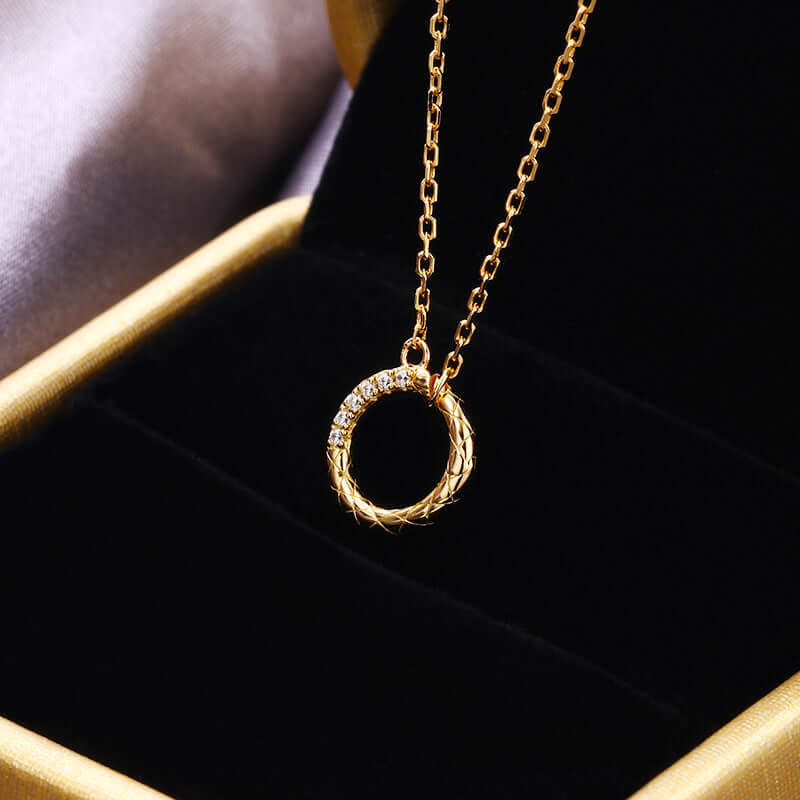 14K Gold Plated Diamonds Ring Pendant