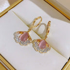 14K Gold Plated Ginkgo Leaf Huggie Earrings