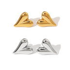 14K Gold Plated Mini Puffed Heart Stud Earrings