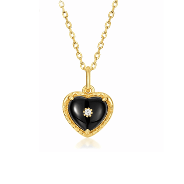 14K Gold Plated Vintage Heart Pendant Necklace