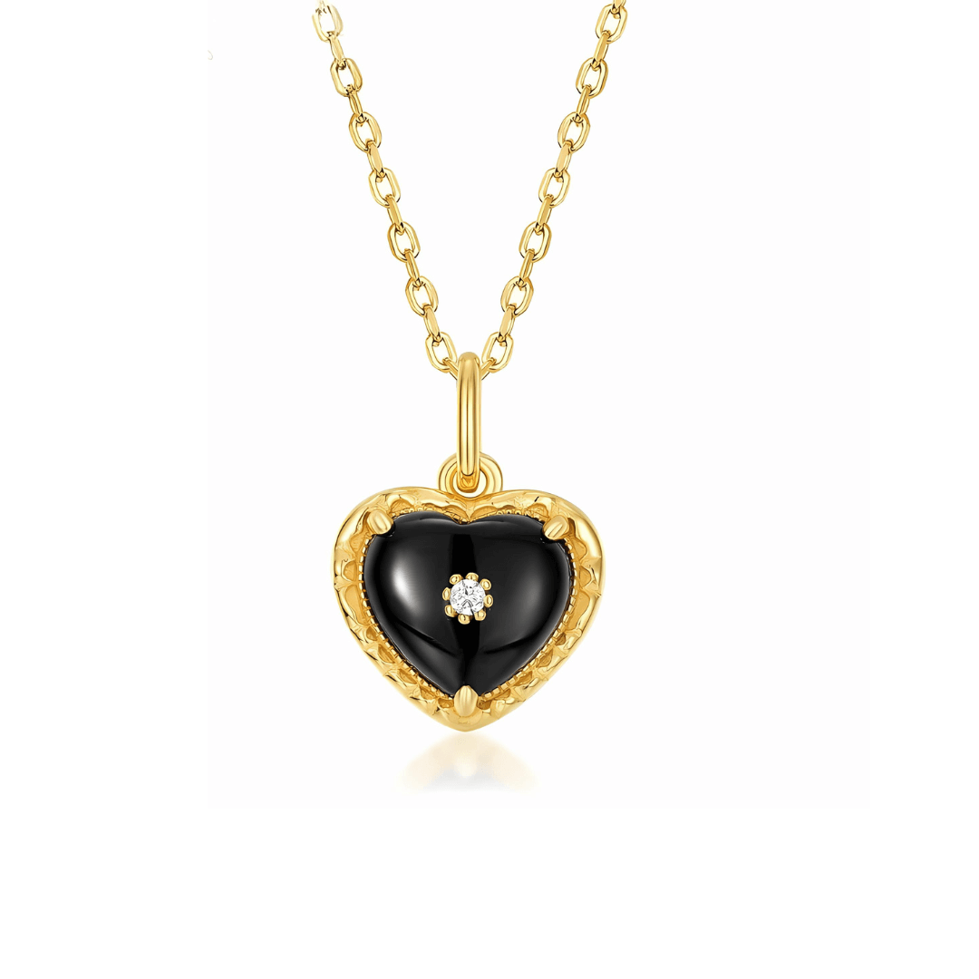 14K Gold Plated Vintage Heart Pendant Necklace