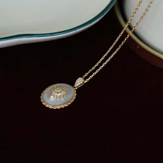 14K Gold Vermeil Natural Opal Necklace