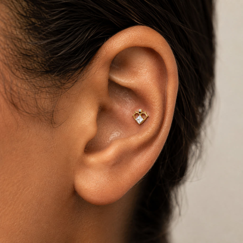 Swan Threaded Screw Flat Back Earrings