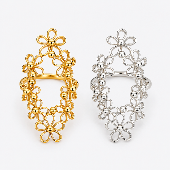 Daisy Bloom Openwork Floral Ring