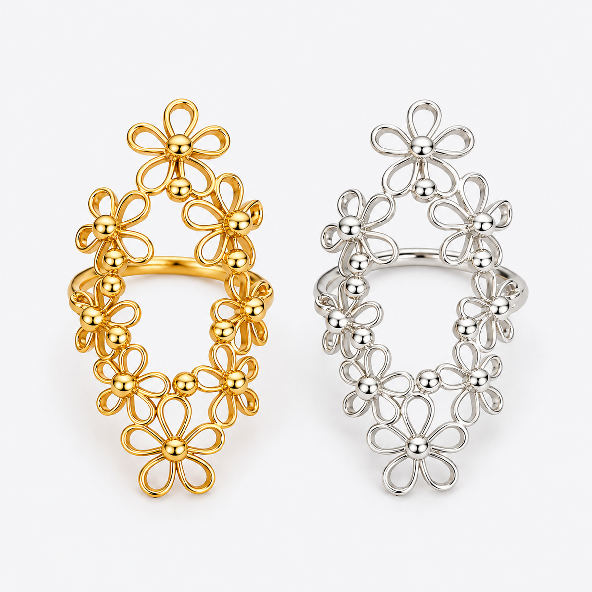 Daisy Bloom Openwork Floral Ring