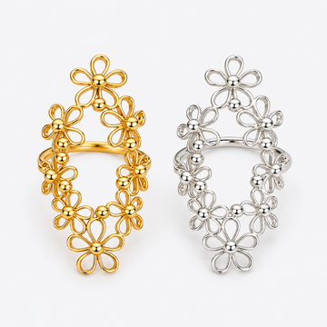 Daisy Bloom Openwork Floral Ring