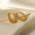 18K Gold Plated Chunky U Shape Hoop Earrings