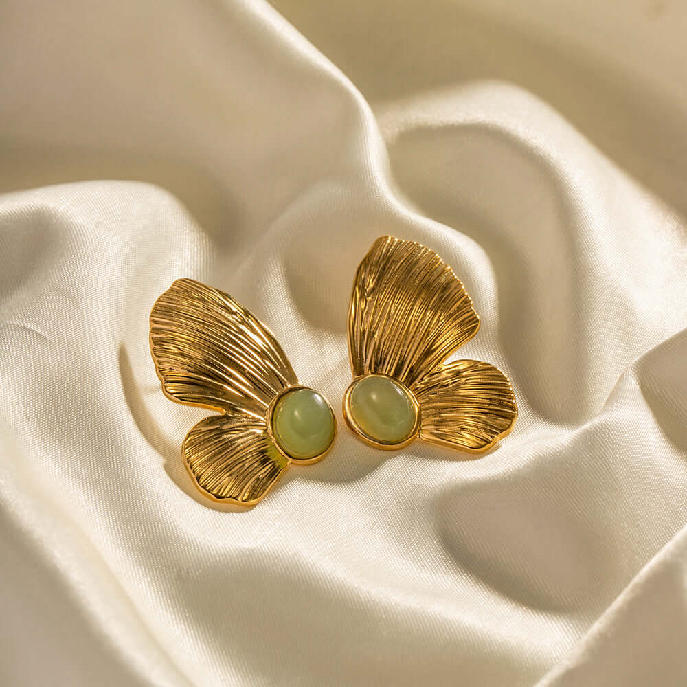 18K Gold Plated Butterfly Stud Earrings | JDE00418K Gold Plated Chunky Butterfly Stud Earrings