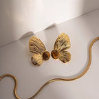 18K Gold Plated Chunky Butterfly Stud Earrings