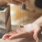 18K Gold Plated Color Rings Charm Necklace