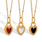 18K Gold Double Side Heart Pendant Necklace