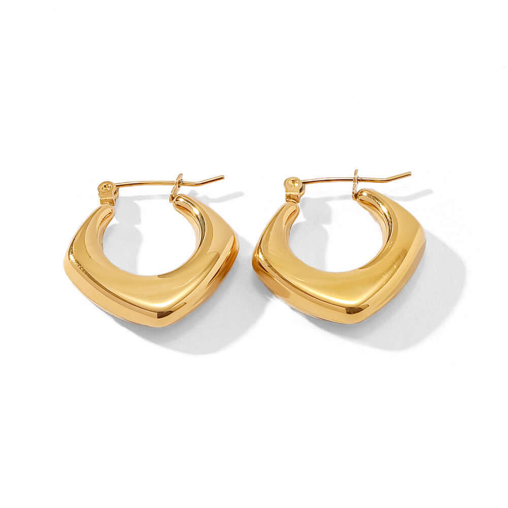 18K Gold Plated Geometric Hoop Earrings