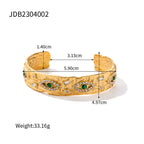 18K Gold Evil Eye Bangle Bracelet