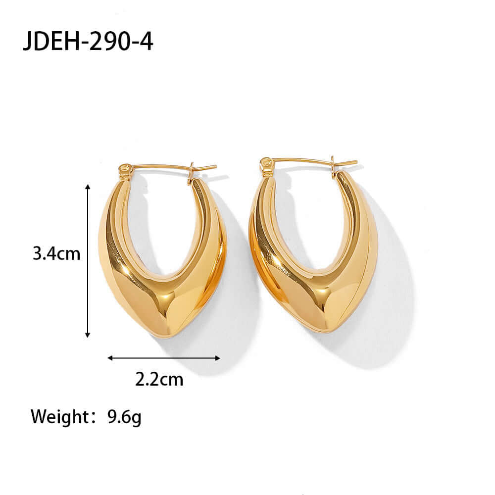 18K Gold Plated Curve Hoop French Earrings