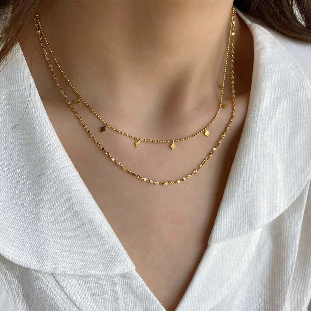 18K Gold Plated Geometric  Necklace