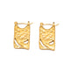 18K Gold Plated Geometric Hollow Rectangle Hoop Earrings | JDE014