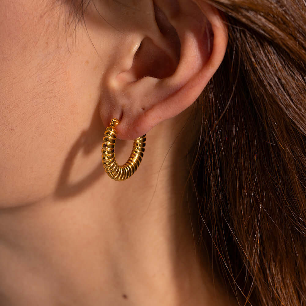 18K Gold Hoop Earrings