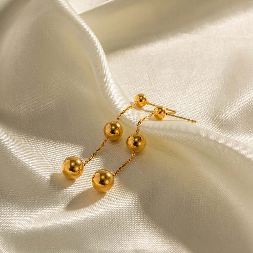 18K Gold Plated Irregular Beads Dangle Earrings | JDE132