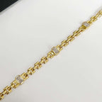 18K Gold CZ Watchband Chain Bracelet
