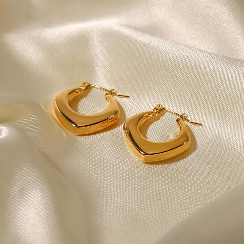 18K Gold Plated Geometric Hoop Earrings