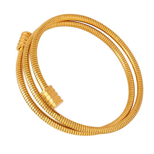 18K Gold Multi-Layer Stacking Bangle Bracelet