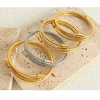 Silver Gold Multi-Layer Stacking Bangle Bracelet