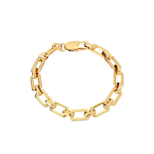 18K Gold Oval Link Chain Bracelet 