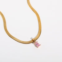 18K Gold Serpentine Choker Necklace with CZ