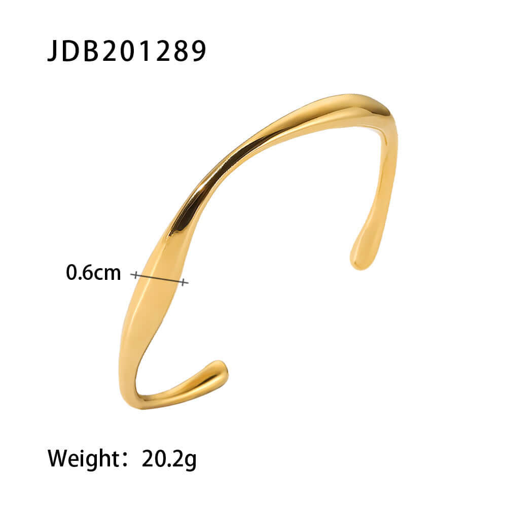 18K Gold Plated Titanium Bangle Bracelet | JDB289