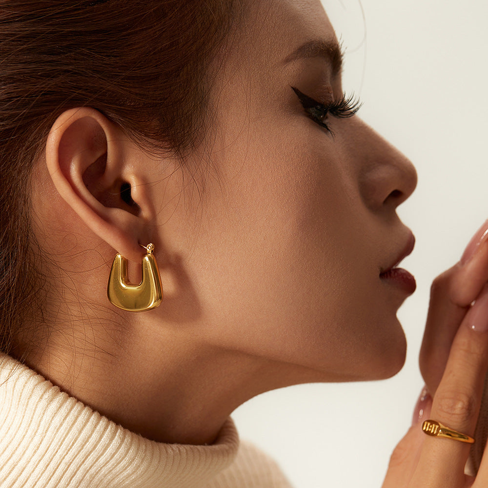 18K Gold Plated Bold Square Hoop Earrings