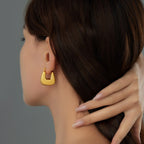18K Gold Plated Bold Square Hoop Earrings