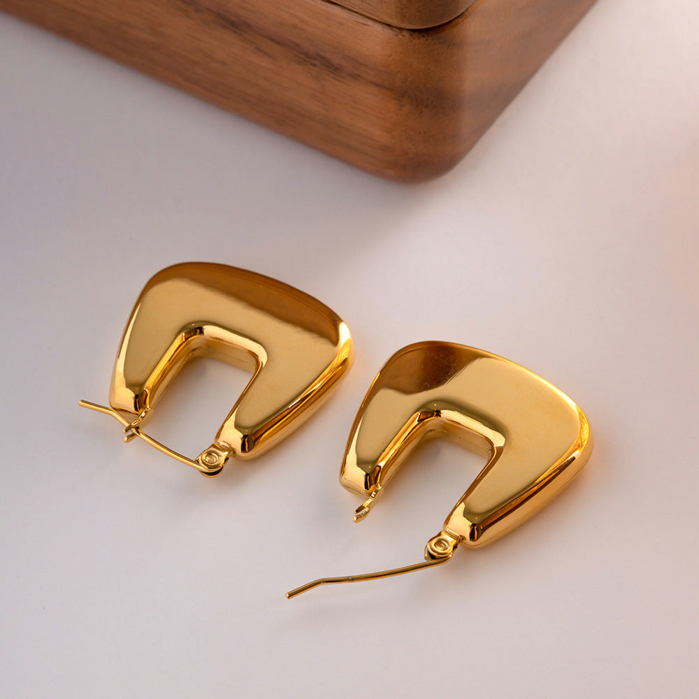 18K Gold Plated Bold Square Hoop Earrings