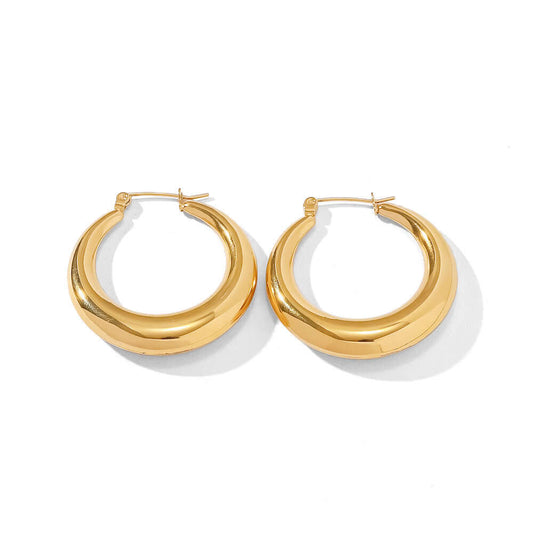 18K Gold Plated Fat Chunky Hoop Earrings