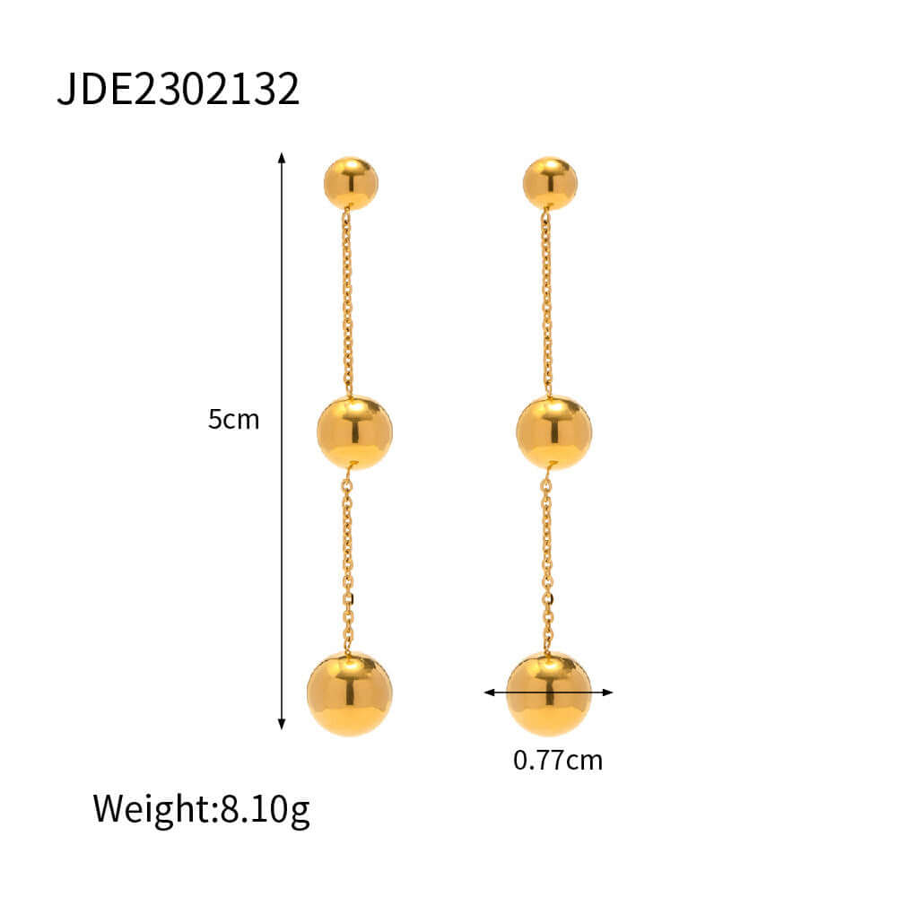 18K Gold Plated Irregular Beads Dangle Earrings | JDE132