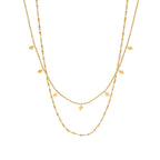 18K Gold Plated Geometric Double Strand Chain Necklace